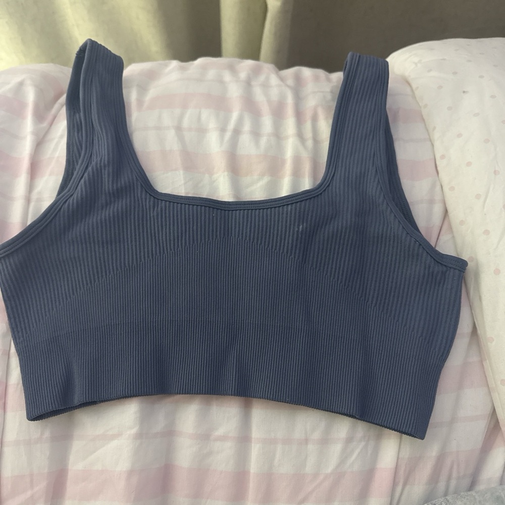 PacSun Blue Ribbed Crop Top